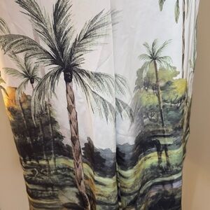 Rachel Zoe Palm Tree Print Swim Coverup - Green and Brown